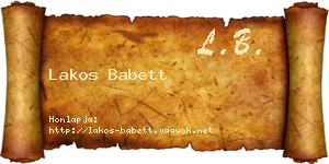 Lakos Babett névjegykártya